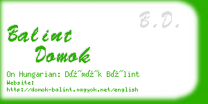 balint domok business card